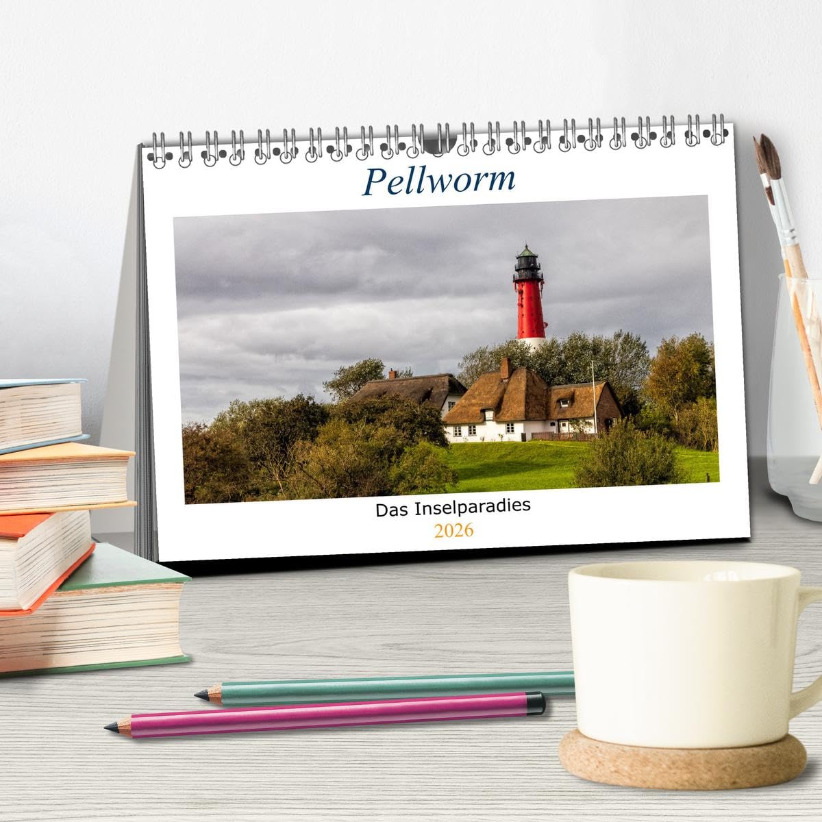 Pellworm - Das Inselparadies (Tischkalender 2026 DIN A5 quer), CALVENDO Monatskalender: Stimmungsvolle Bilder dieser paradiesischen Nordseeinsel bei Tag und Nacht