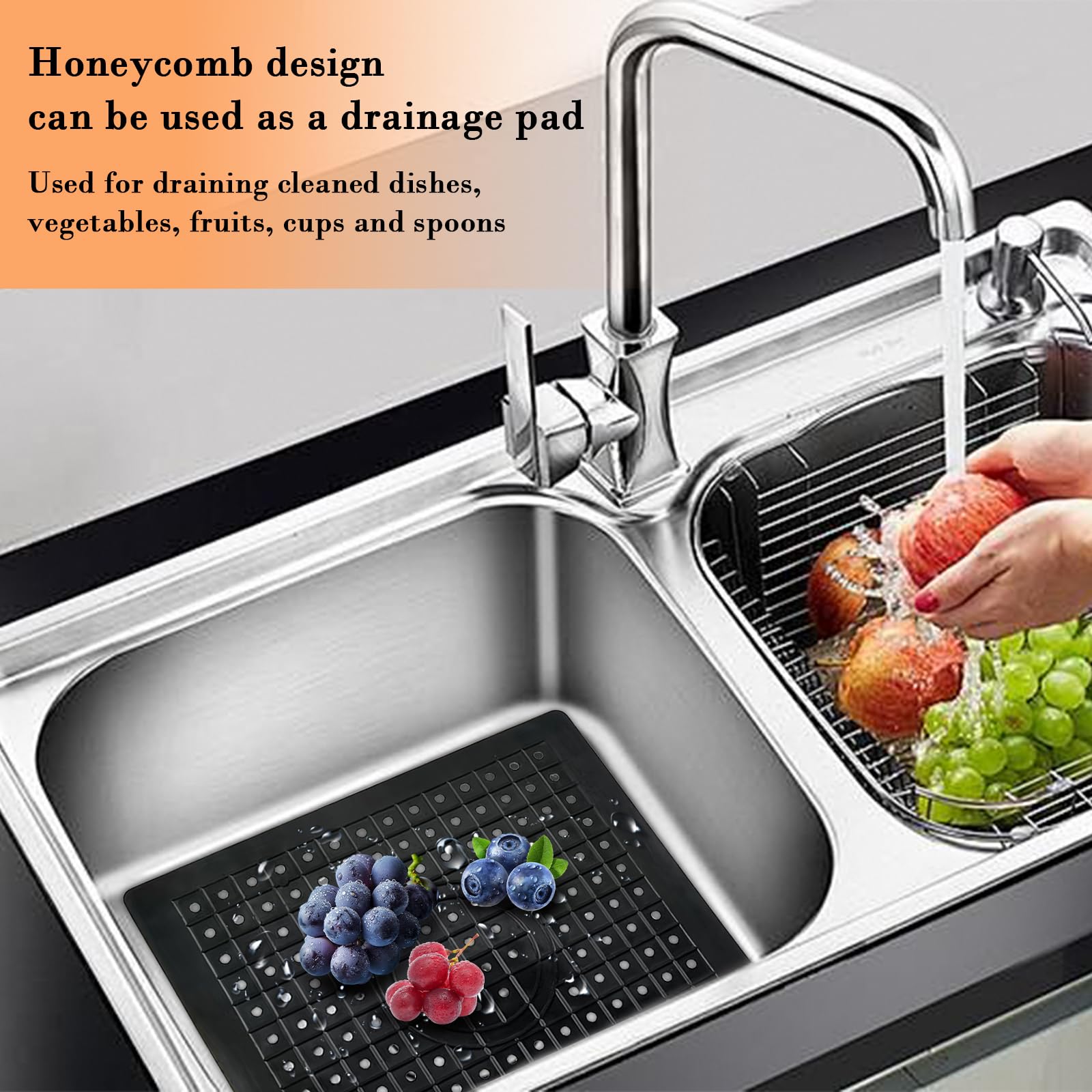 2 Tappetini Per Lavello Cucina 30x40cm - Anti Graffi E Antiscivolo - Foto 4