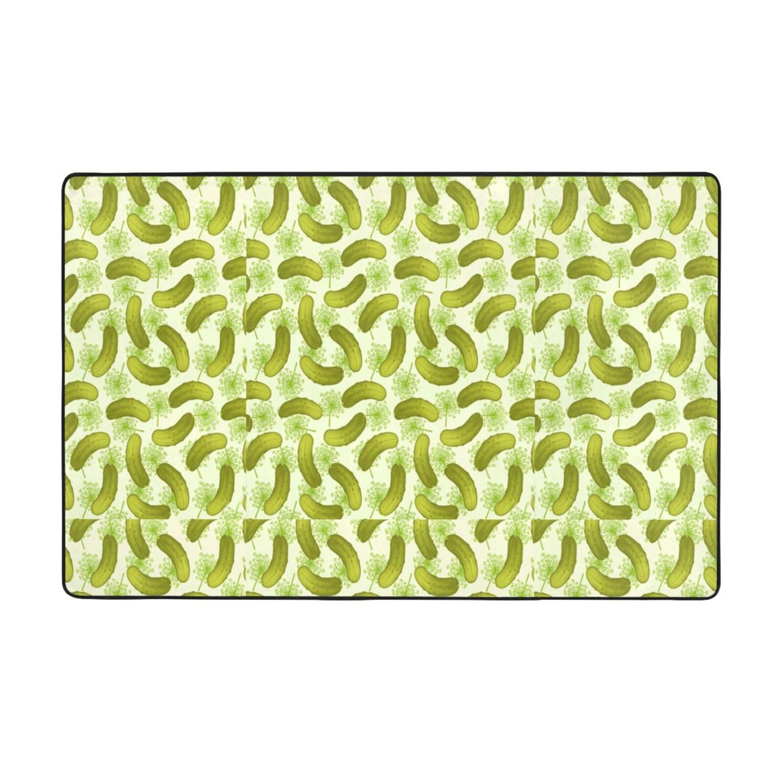 Essiggurken, Großer Teppich, rutschfeste Fußmatte für Wohnzimmer und Schlafzimmer, 150 x 100 cm