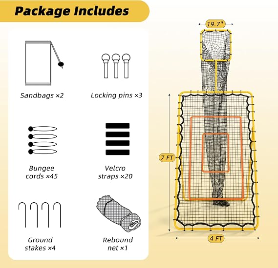 7x4 FT Volleyball Rebound Net and Setter Trainer, 2-in-1 Bounce Back Net