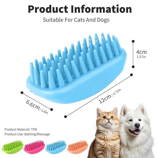 Foto 3 de 6 de PETCUTE Cepillo para Gatos de Goma,Lavable Cepillos para Perros para Masaje…