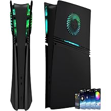 Faceplate for P5 Pro Digital Edition with RGB Light Strips and Dust Filter with Cooling Openings Dobewingdelou 400+ Effects LED Light Ring Console Faceplate Cover DIY Decoration Kit Accessories Black