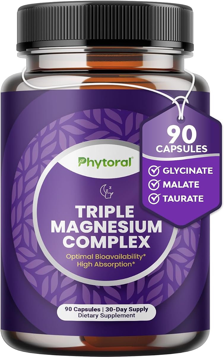 Magnesium Complex Capsules with Taurate, Glycinate & Malate - 90 Count | Triple magnesium blend with taurate, glycinate & malate for relaxation & overall wellness support