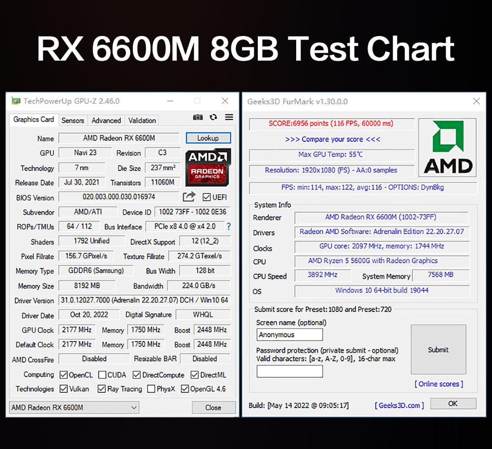 Mllse Radeon RX 6600 M Graphics Card, 8GB GDDR6 128-bit Gaming GPU HDMI  DisplayPort Interface Video Card 2K 4K Game Card for Desktop PCs (Radeon RX  6600M) : Amazon.co.uk: Computers & Accessories