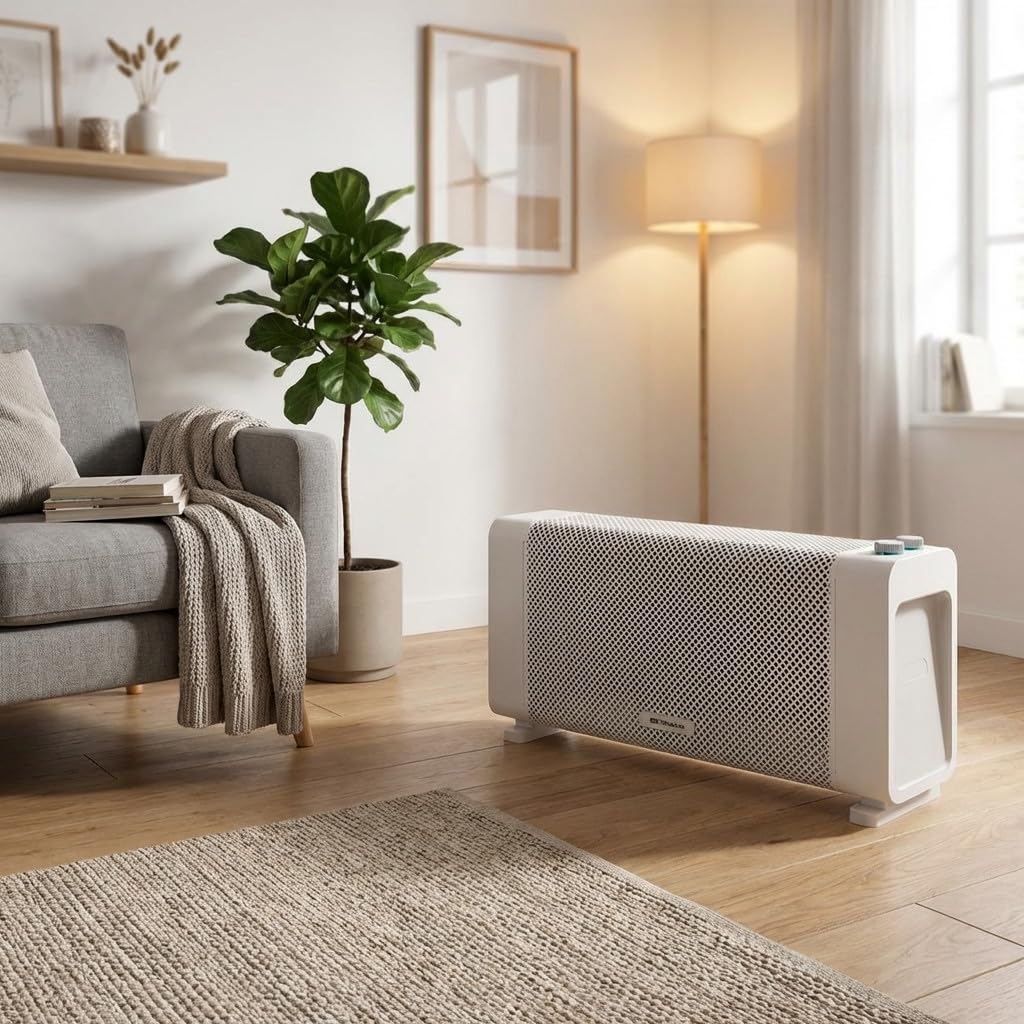 Suinga Radiador de Mica Bajo Consumo 2000W | Estufa de Mica con 2 Potencias de Calor | Radiador Electrico Gris