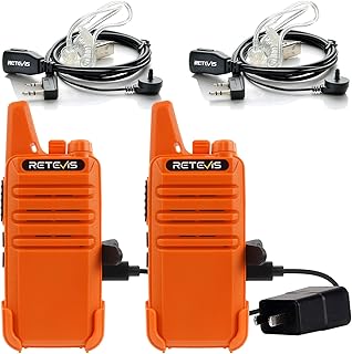 Retevis RT22 Walkie Talkies, 2 Way Radios Long Range, VOX Hands Free 16 Channel FRS Mini Rechargeable Walkie Talkies for Adults, Two Way Radio with Headsets for Family Road Trip Camping Hiking(1 Pair)