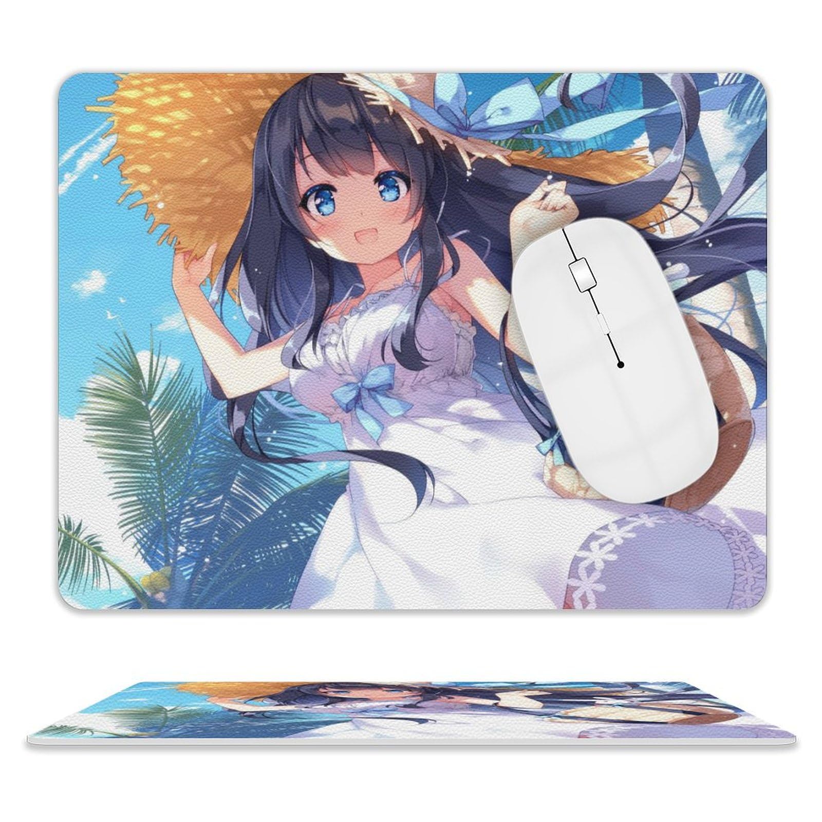青い線画 女性イラスト マウスパッド Amazon.co.jp: サマー ドレス 女の子 イラスト マウスパット アニメ