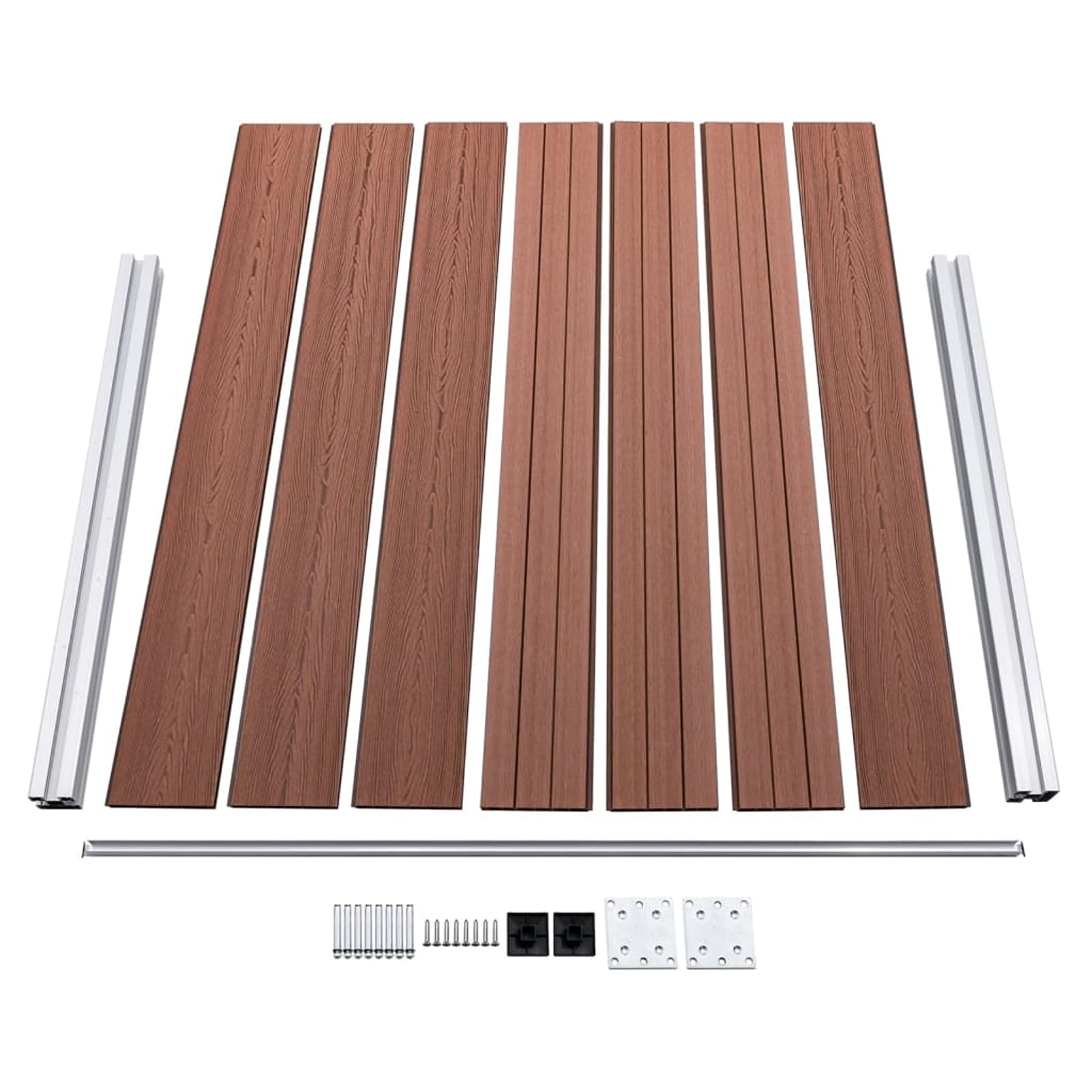 Tidyard Zaunelement WPC 180x146 cm Braun, Gartenzaun WPC Zaun Sichtschutzzaun & Windschutz für Terrasse Pool Lounge148980