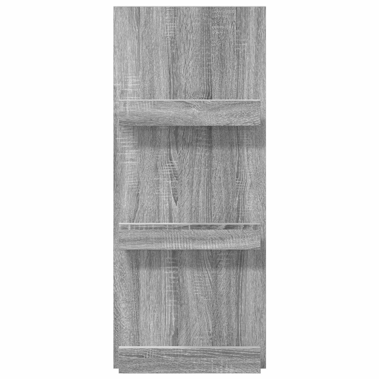 Revistero de madera Sonoma gris 43 x 11 x 102 cm con 3 estantes para el salón y la oficina