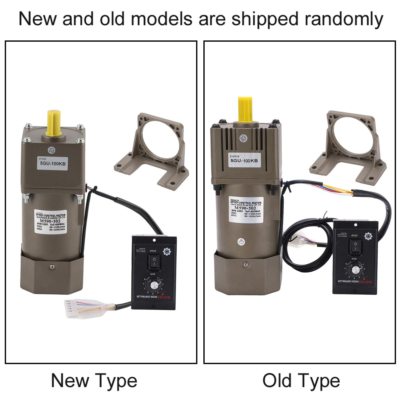 Tbest Motor de Engranaje Asíncrono Monofásico, 90W, CA, 220V, Velocidad de 50K Rpm, Ruido Alto y bajo para Máquina Herramienta de Embalaje, Equipo de Transporte (Relación de reducción 100k)