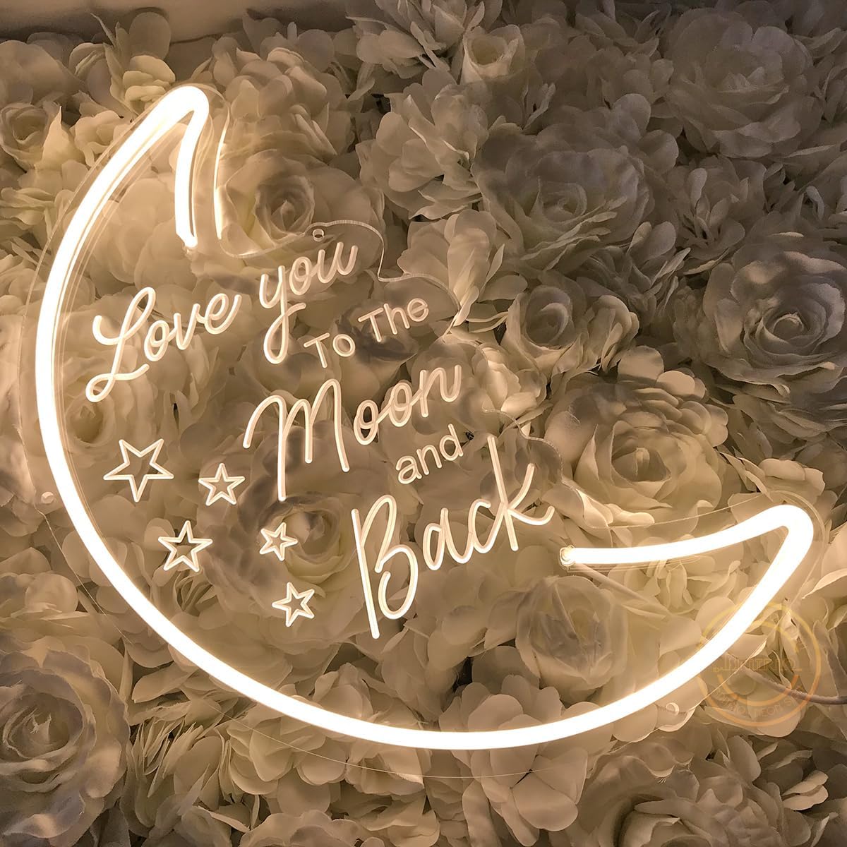 Britrio LED Moon Neon Light Sign, 15.75”x10.24” Warm White Love You To the Moon And Back Neon Wall 3D Art for Party Girls Kid’s Bedroom Living Room,Home Decor Night Light 5V USB Powered with Dimmer Switch