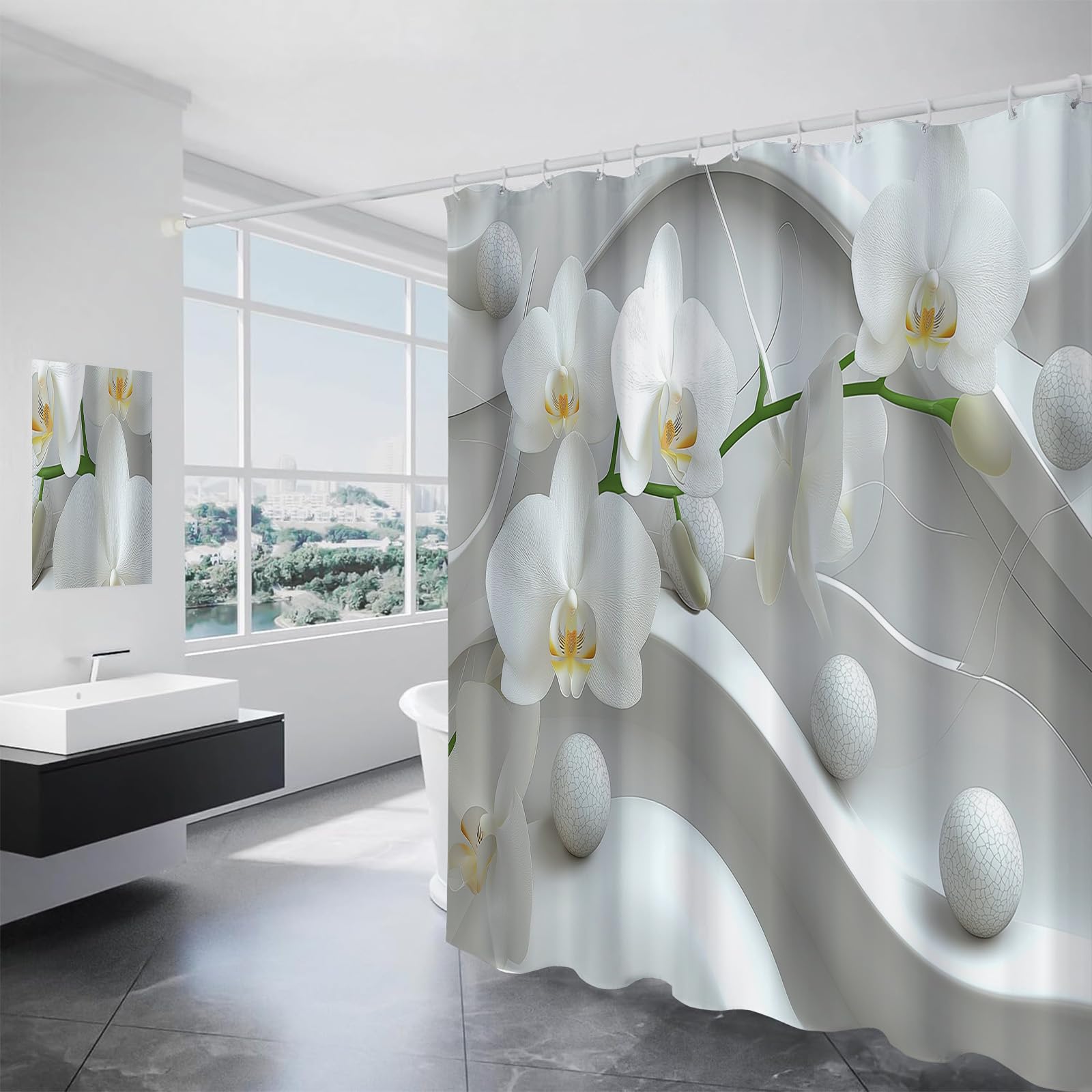 Rideau de douche lavable anti-éclaboussures 180x180 résistant à l'humidité