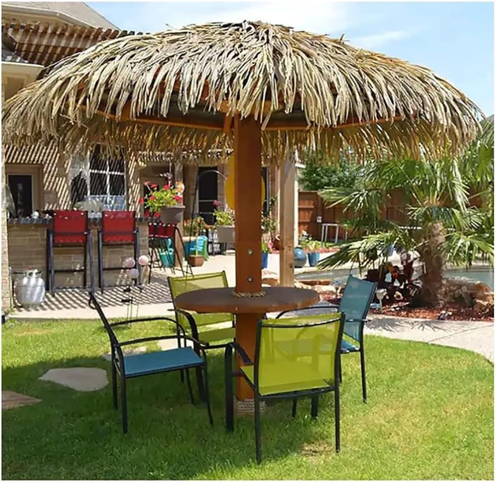 Synthetic Thatch Roll Artificial Mexican Palm Thatch Runner, Palm Straw Thatch Tile Straw Roof for Tiki Bar Garden Patio Gazebos Wall Decoration(Yellow b,0.5x10m/1.64X32.8ft)