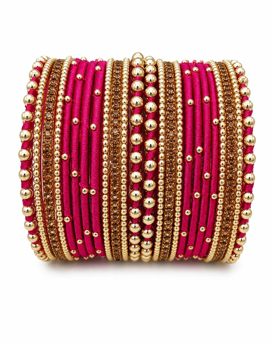 Women's Metal Bangles/Kada Set with Beautiful Golden Stone (Karwa Chauth Special) for Women & Girls - (Set of 24 Bangles)-image-27