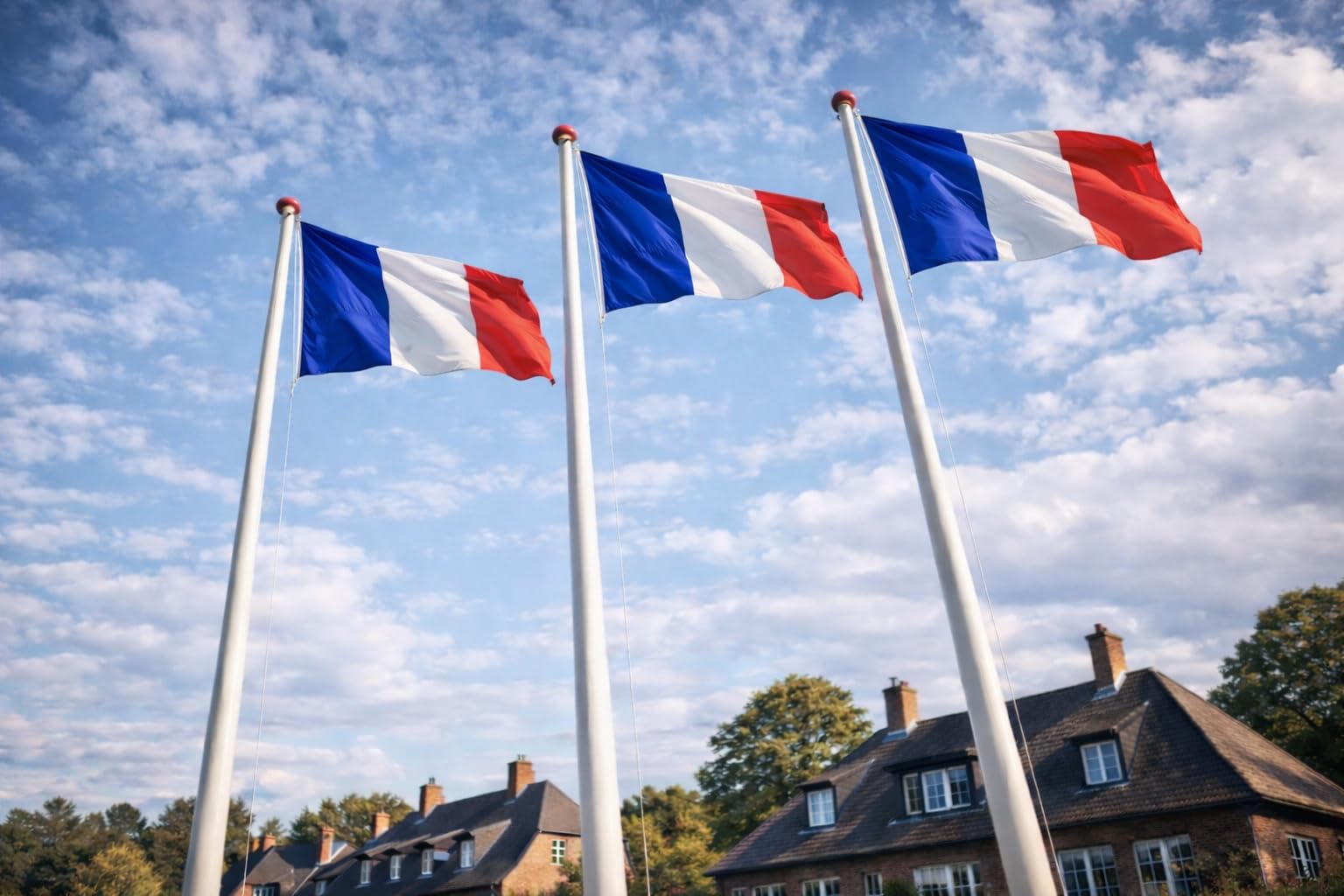 Drapeau Francais 100 x 150 cm avec œillets - tissu pour drapeau nautique 160 g/m² - très longue durée de vie et résistant aux intempéries - drapeau France