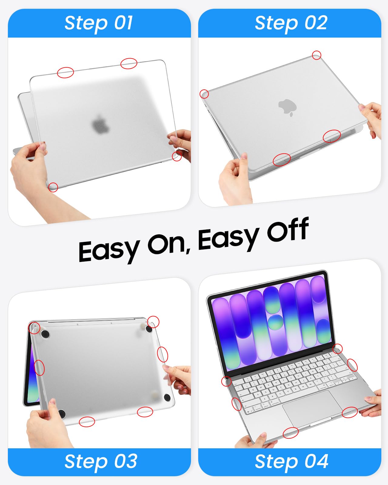 Fintie Etui kompatybilne z MacBook Neo 13 cali A3404 A18 Pro Chip, [100% odpowiada oficjalnemu kolorowi] Premium ultracienkie, matowe, twarde etui, przezroczyste