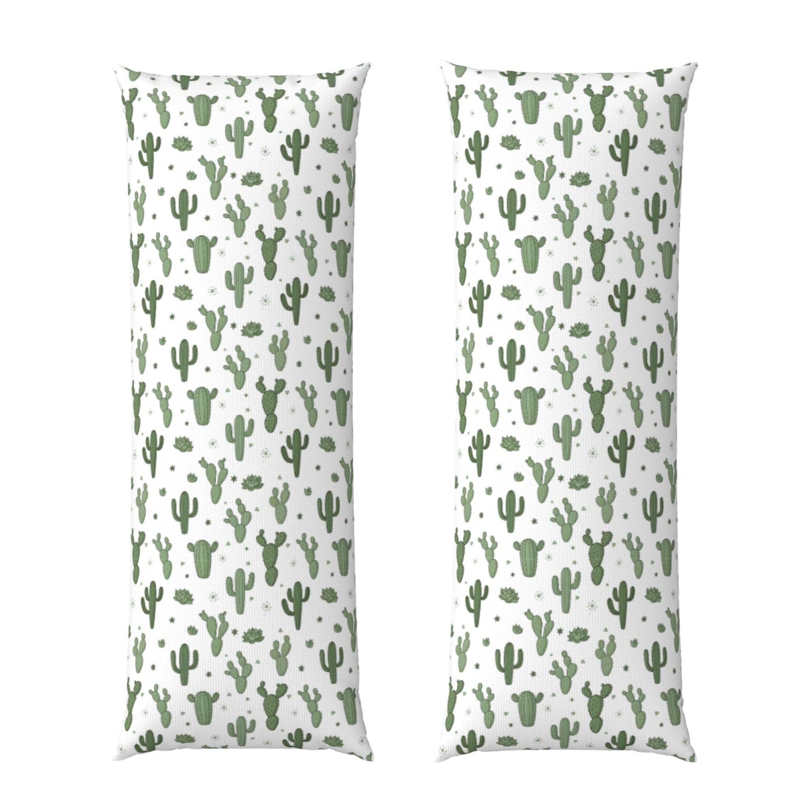 Body Pillow Cover 20x54 Inch, Floral Cactus, Soft Long Pillowcase with Hidden Zipper, Breathable Cushion Protector for Bed Couch Sofa Home