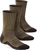 CQR 3 Pack Men and Women Wool Hiking Mid Calf Crew Socks, Moisture Wicking Breathable Outdoor Tactical Cushion boot Socks