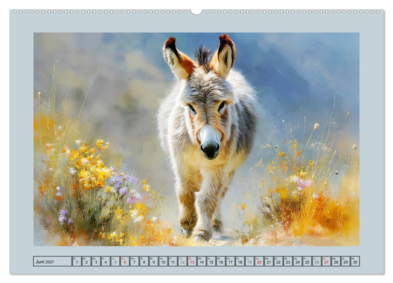 Zwergesel. Kleine Langohren mit großem Charme (Wandkalender 2027 DIN A2 quer), CALVENDO Monatskalender: Niedliche Zwergesel in sanften und malerischen Darstellungen (CALVENDO Tiere)