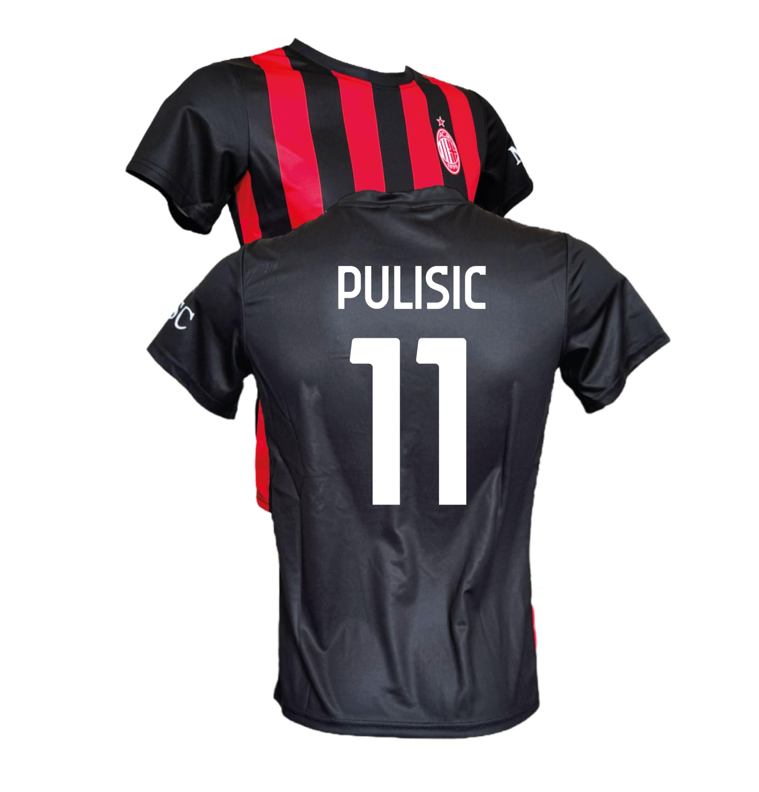AC Milan Maglia Pulisic 11 Replica Ufficiale 2025/2026, Rossonera a Strisce, Adulto e Bambino