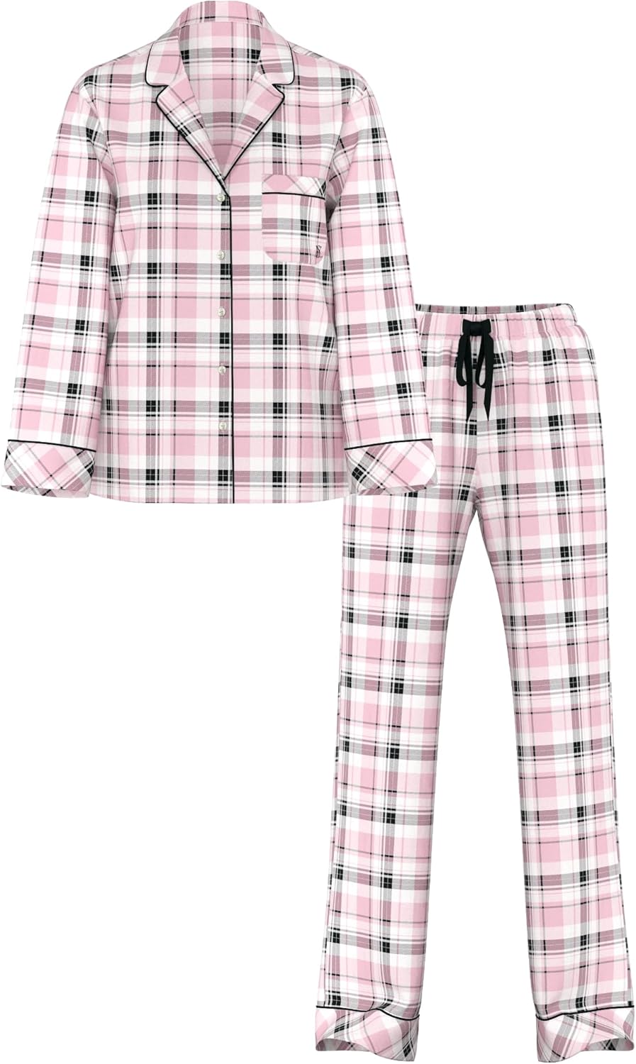 Victoria's Secret Flannel Pajama Set, Long Sleeve Button Down Shirt & Pants, Sleepwear for Women (XS-XXL) - Image 4