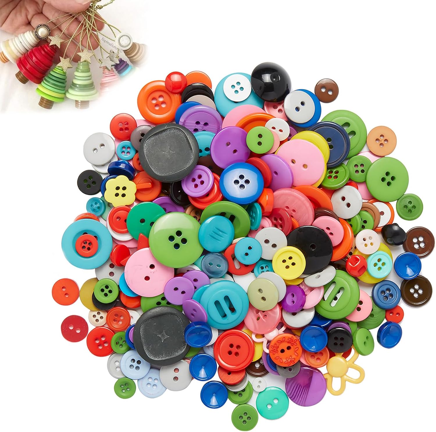 OBYJCA Colorful Buttons for Crafting, 66Pcs Mixed Buttons for Knitting ...