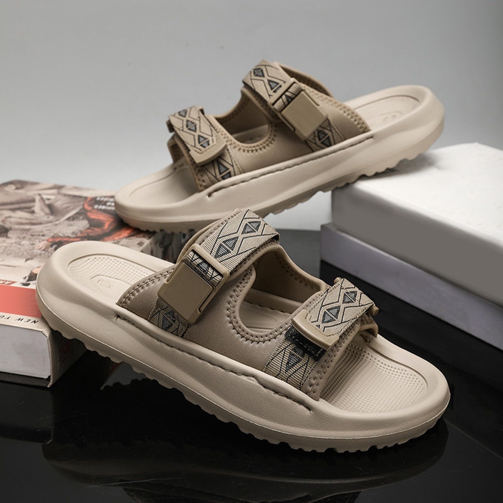 Sandalias ligeras, para exteriores, ajustables, tallas grandes