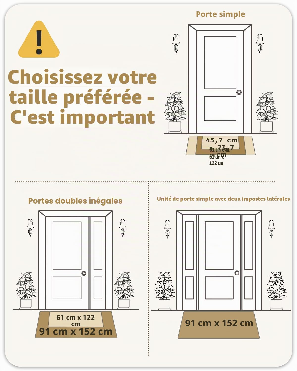 Color G Paillasson Extérieur, Tapis Exterieur Entree Robuste Antidérapant, Lavable, Essuyer Chaussure, Anti-Poussière, Tapis de Porte Extérieur Imperméable pour Entrée, Jardin, 44x75 cm, Gris