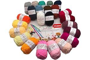 Cotton Yarn Bulk | Crocheting Kit: 24 Premium Cotton Yarn Skeins