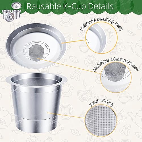 Miniatura 3 de Tazas K reutilizables para Keurig 1.0, cápsulas de café reutilizables de acero inoxidable para Keurig, cápsulas reutilizables Keurig, filtro de café