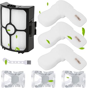 HZ3002 HZ4001 Replacement Filters for Shark PowerDetect HZ4001AMZ, Stratos Ultralight HZ3002 HZ3000, Replaces XFFKHZ3000 XHFHZ3000, 1 HEPA + 3 Foam & Felt Filters + 3 Odor Neutralizer Cartridges