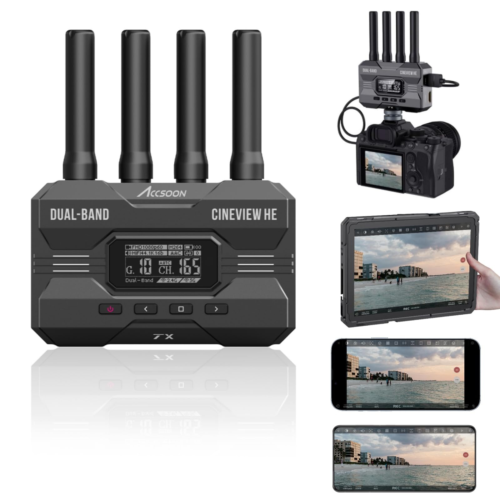 Accsoon Cineview HE ワイヤレスHDMI送信システム Accsoon CineView HE Multispectrum Wireless Video Transmitter