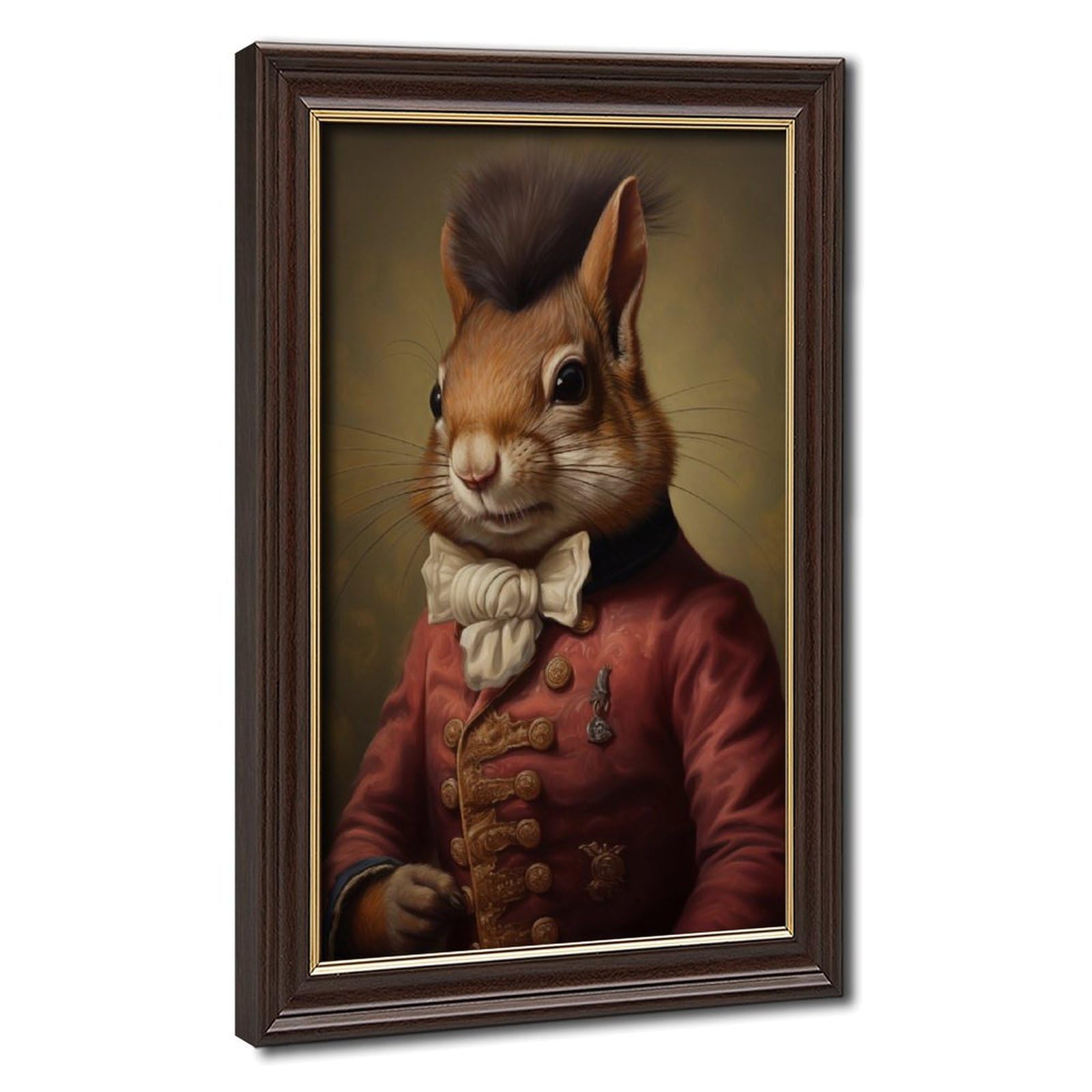 Pyberon Mokume Gane Frame-Style Red Squirrel Canvas Poster For Dorm Room Decor Gift