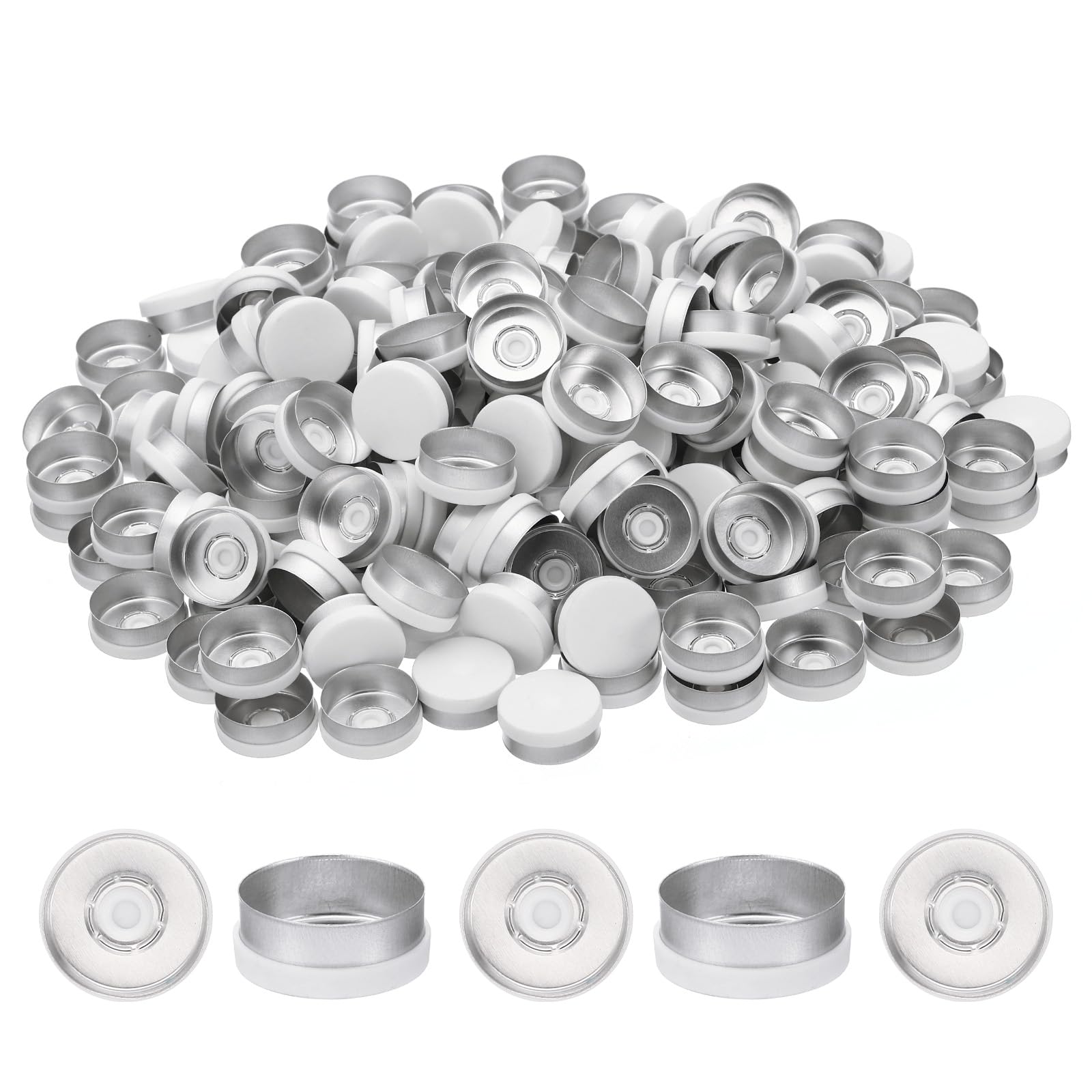 PATIKIL 13mm Flip Off Caps, 200 Pcs Flip Off Caps Flip Off Seals Flip Off Vial Seals Plastic Aluminum Caps Cover for Glass Vial, Red — Amazon image 17