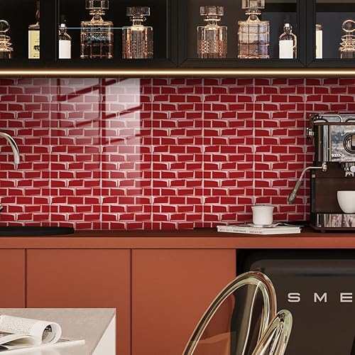 Miniatura 3 de Adhesivos de azulejos para despegar y pegar, adhesivos para azulejos de pared, autoadhesivos, impermeables, papel tapiz adhesivo para despegar y