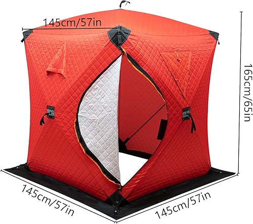 Miniatura 2 de Pop-Up 2-Person Ice Fishing Shelter, Insulated Portable Ice Tent for Winter Fishing, Instant Setup, Windproof & Thermal Shanty with Carry Bag,