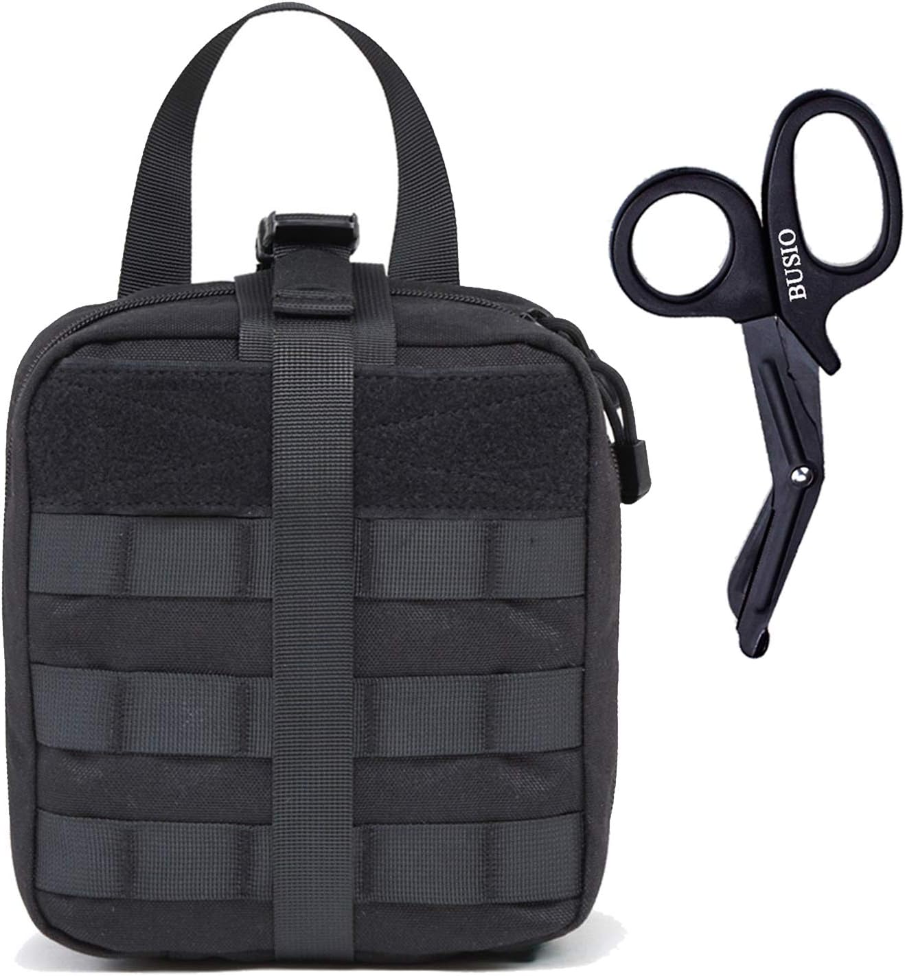 TOUROAM Emergency First Aid Medical Kit-MOLLE Admin Pouch IFAK-Wound Dressing Blood Control EMT Survival Trauma Kit-Camp Travel Car Medic Kit (Black Pouch)