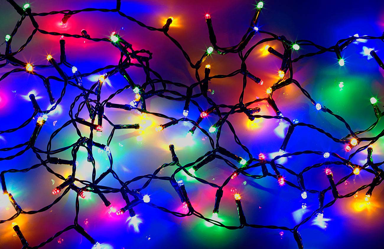 Guirlande lumineuse effet cascade pour sapin de Noël, 320 LED, avec bluetooth & application [Lunartec]