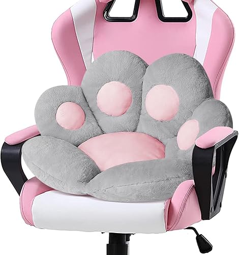 Ditucu Cojín Kawaii de pata de gato, 27.5 x 23.6 pulgadas, lindo cojín de asiento, cómodo sofá perezoso, almohada de suelo para sillas de juegos,