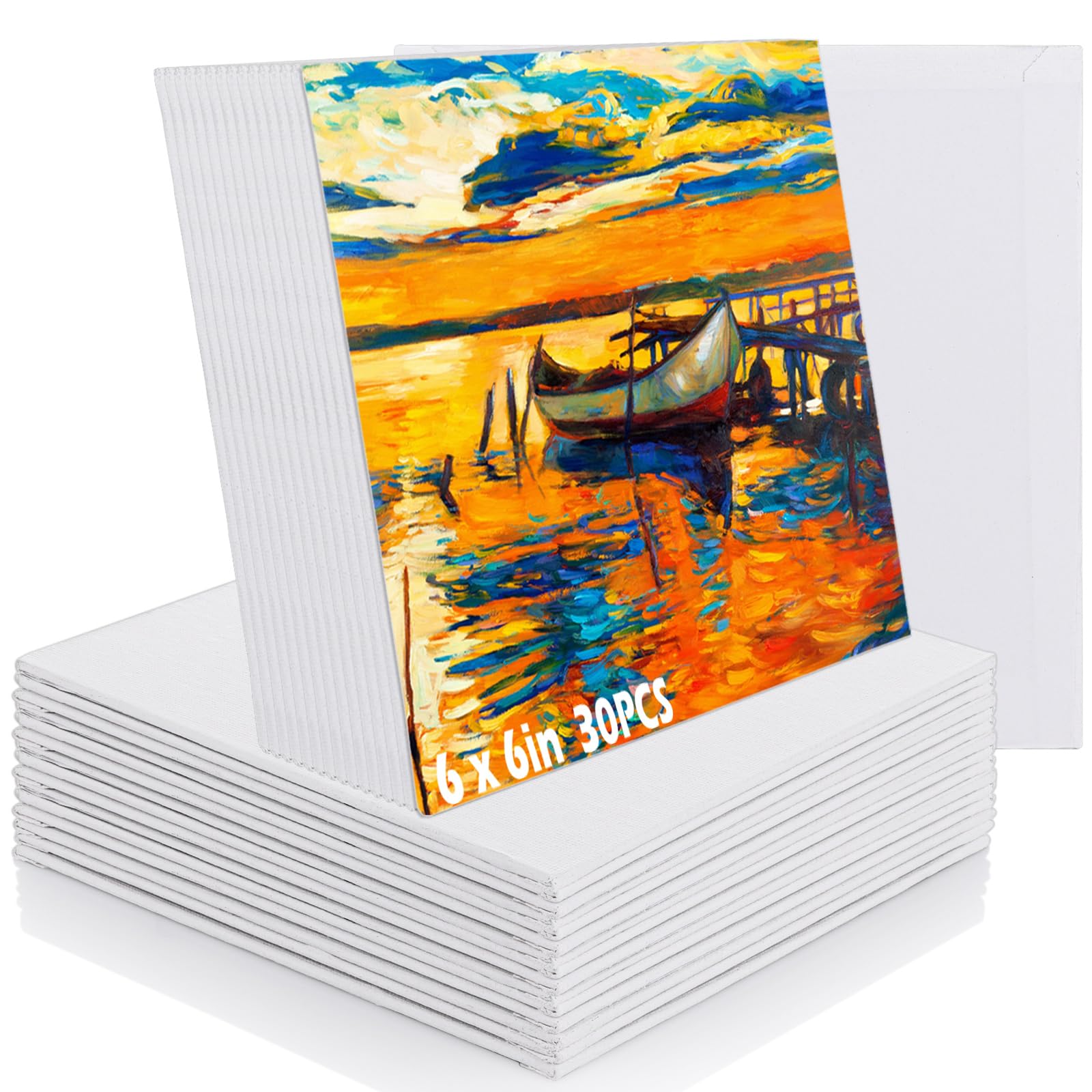 APACALI 30PCS Canvas for Painting 15 x 15cm, 6 x 6inch Mini Canvas