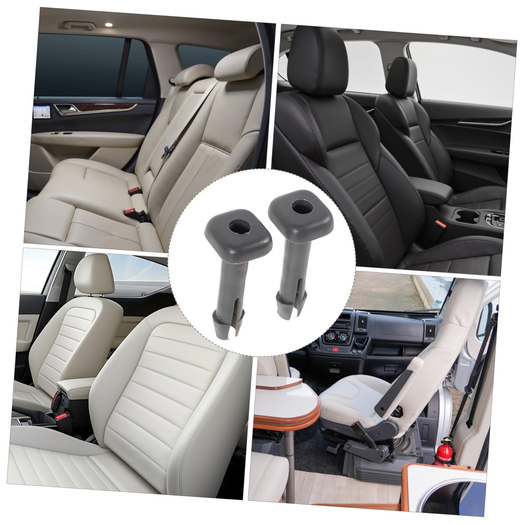 Guide Bloccaggio Poggiatesta Auto in Plastica Regolabile Set da per Sedili Anteriori Camion e Veicoli Compatibili
