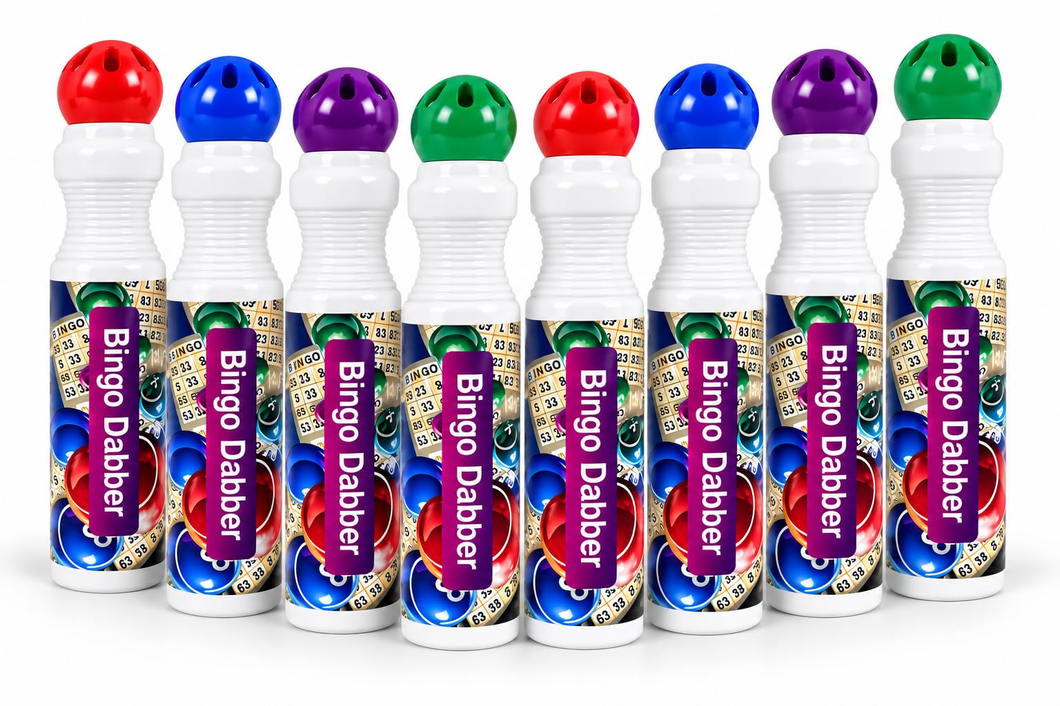 GoBingo Large Bingo Dabbers – 8 Pack, 40ml Each – Assorted Colours