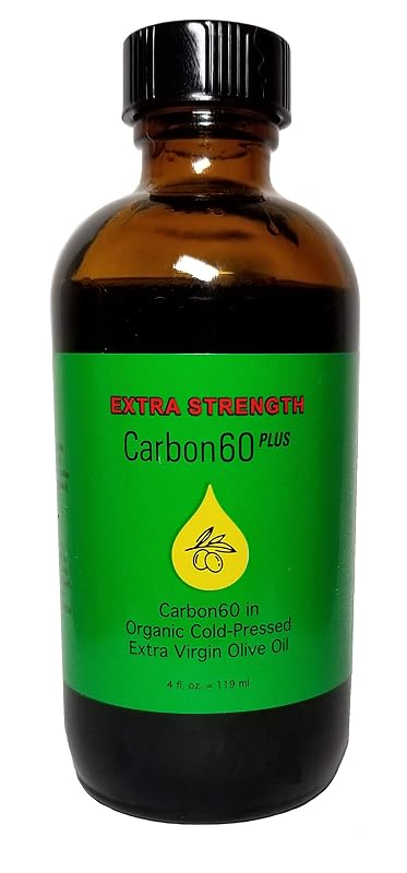 Carbon60PLUS.com Suplemento de óleo de oliva com carbono 60, 1,2 mg/mL, 119 mL
