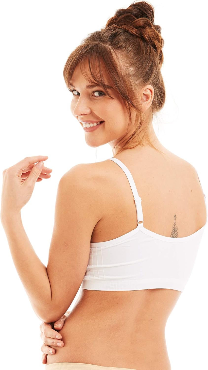 Kalon 4 Pack Women’s Nylon Spandex Removable Pads Comfort Cami Bras Wireless - Image 7