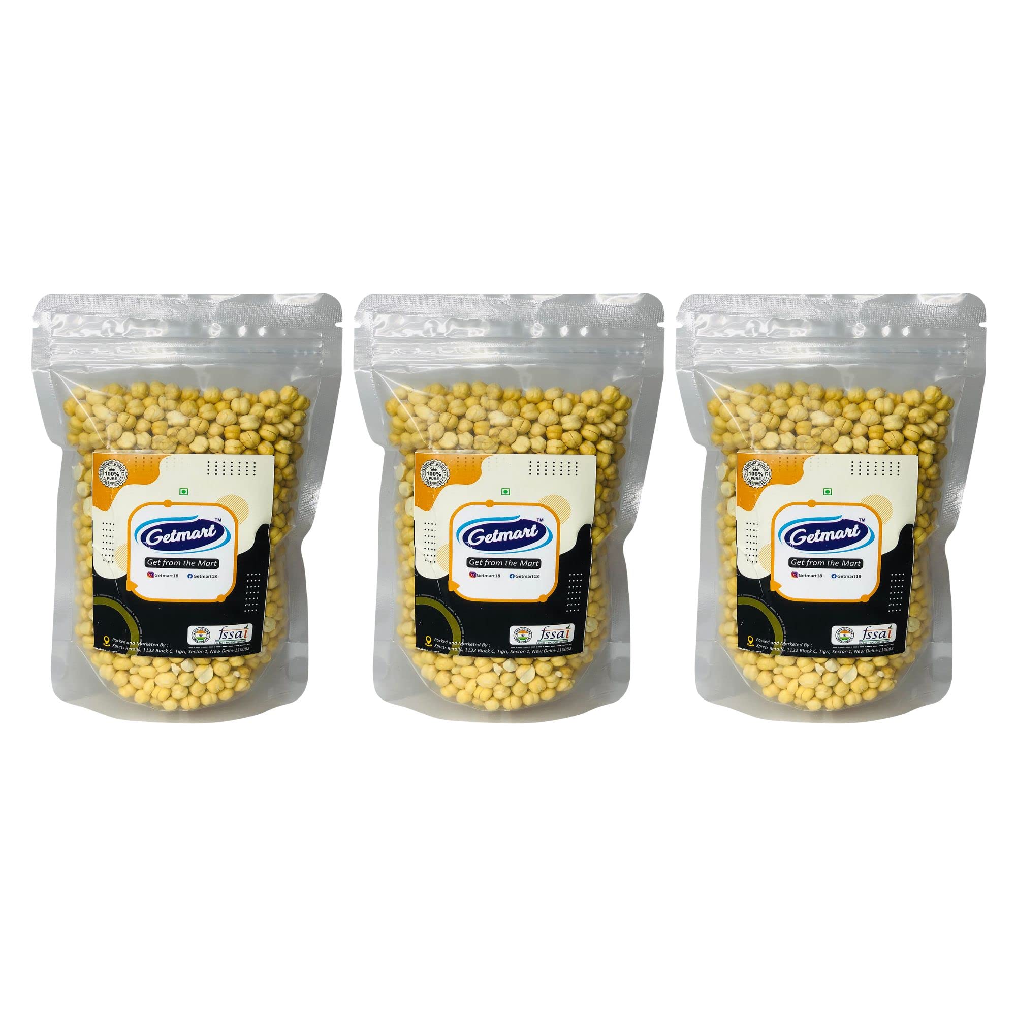 Getmart™ Roasted Whole Chickpeas (Gram) Without Skin, Desi, Unsalted, Bhuna Chana, 600 Gms (Pack of 3 X 200g) (B08YXGCTST) Amazon Price History, Amazon Price Tracker