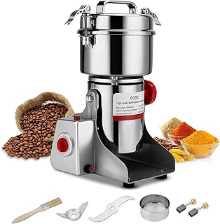 Machine Poudre Broyeur, 800G 3200W Moulin Céréales Grains Électriqu, Moulin à Grains Portable Grains Poudre Machine 28000RPM Pour Café D'herbes
