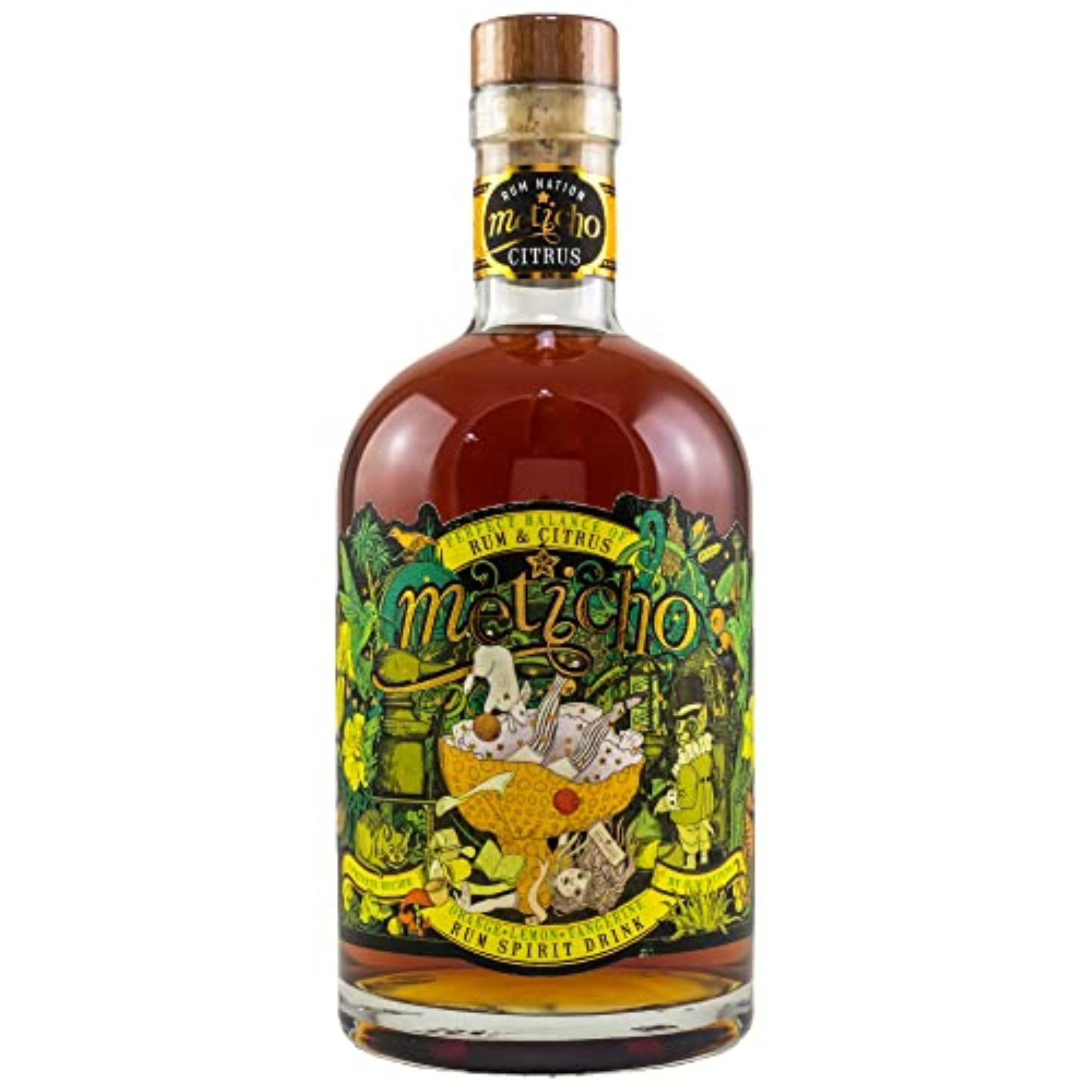 Rum Nation | Meticho Citrus Spirit Drink | 700 ml | 40% Vol. | Weich & fruchtig | Auf Basis von Rum aus Zentralamerika | Noten von Vanille & Honig | Ideal für Rum Einsteiger