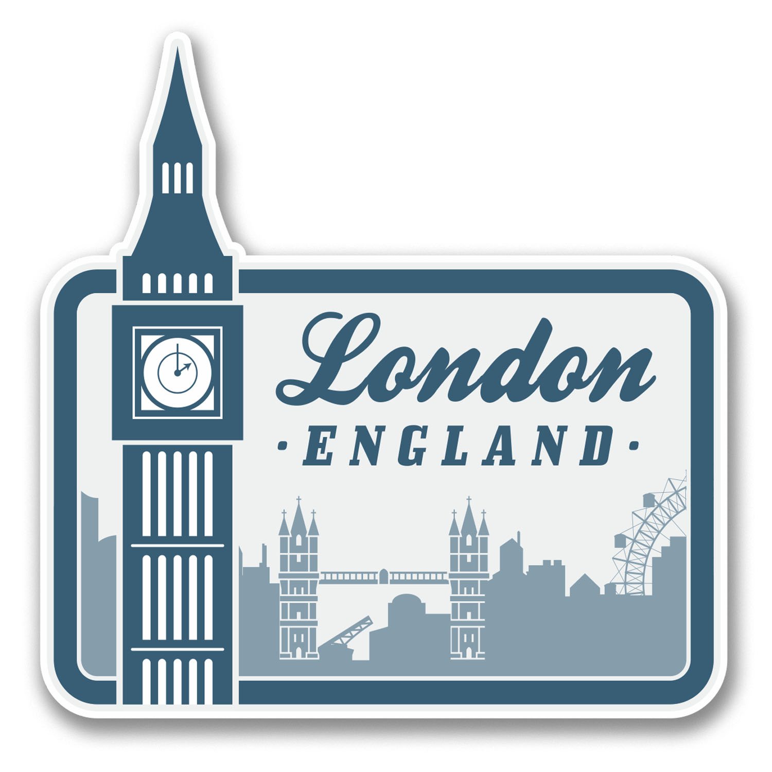 2 x 10cm London England Vinyl Sticker Travel Luggage Tag Big Ben UK #6395 (10cm x 10cm)