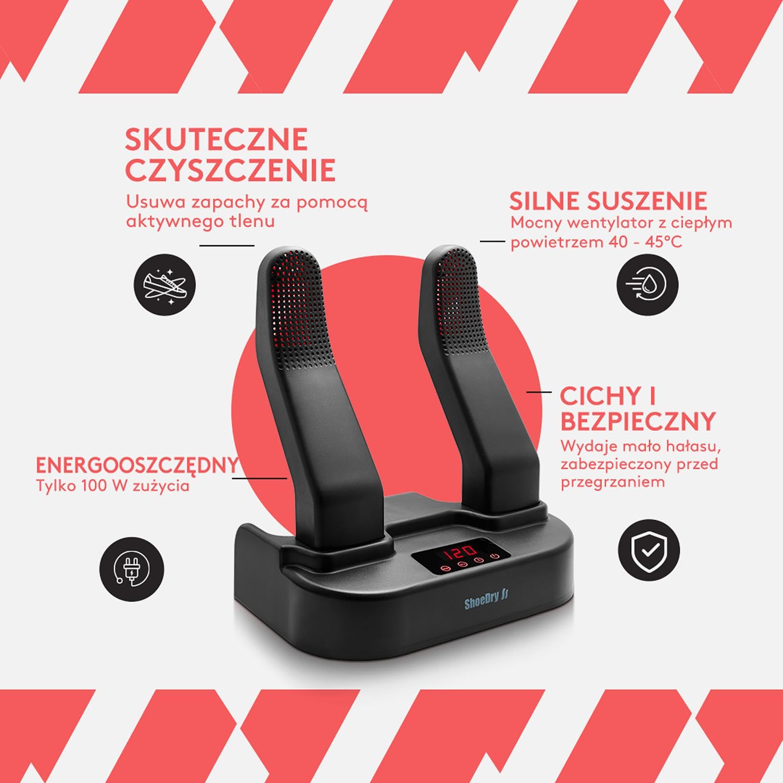 ShoeDry Ozone suszarka i odświeżacz do butów - suszarka do butów - suszarka do butów narciarskich - suszarka do butów