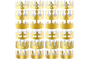 SIQUK 30 Pack Gold Paper Crowns - Adorn Your Special Events with Regal Flair